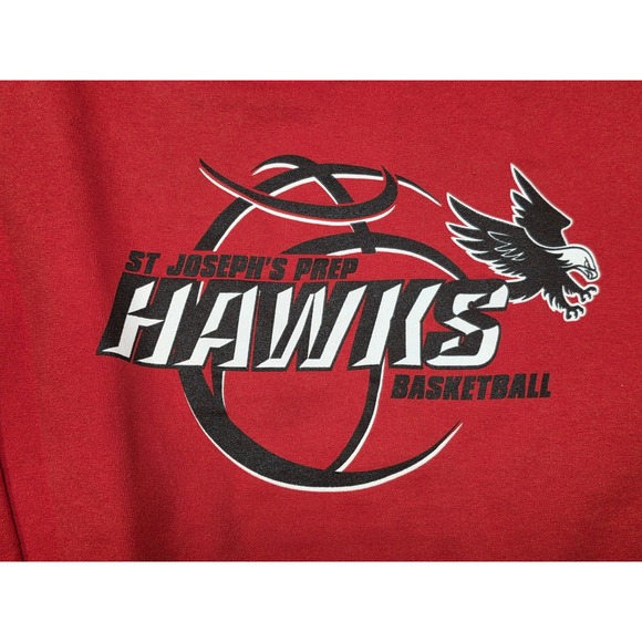 Champion Eco Authentic St Joseph Prep Hawks Basketball Sweatshirt Red Large S600 - Picture 2 of 4